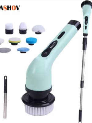 Electric Spin Scrubber with 9 brush heads.