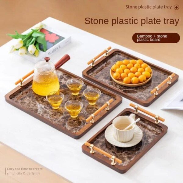 Bamboo Tray for Tea, Snacks, Storage.
