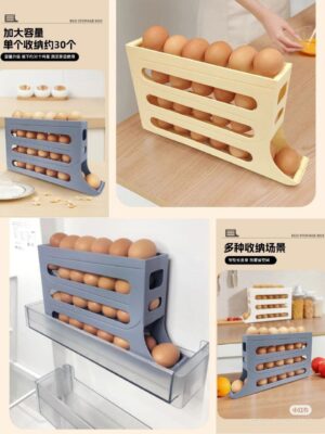 Sliding egg rack