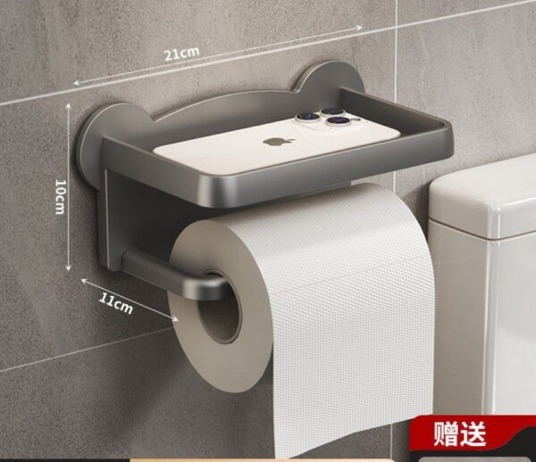 Tissue holder with phone stand.