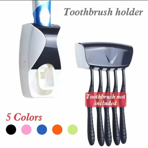 Automatic Auto Toothpaste Dispenser +Toothbrush Holder