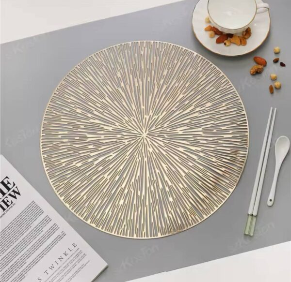 2025/03/IMG_20250329_090719_610.jpg Round Firework Shape PVC Placemat Hollow Table Mats