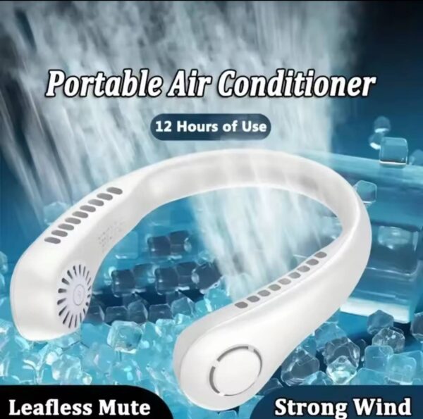 Cooling Neck Fan 360 Degree Air Outlet Wearable Personal Cooling Device 3 Speeds