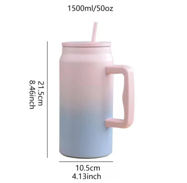 1500ml Large Capacity Insulated Water Cup with Straw