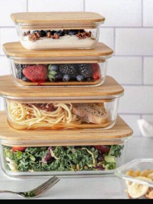 4in1 glass plate with bamboo lid