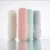 Travel Toothbrush Cup Box Round Plastic Portable Toothpaste Holder