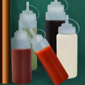 1PC White Plastic Squeeze Bottle With Cap Dispenser