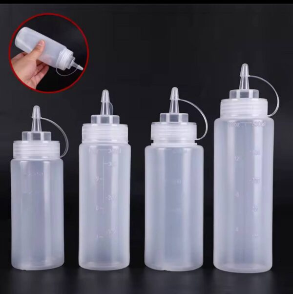1PC White Plastic Squeeze Bottle With Cap Dispenser