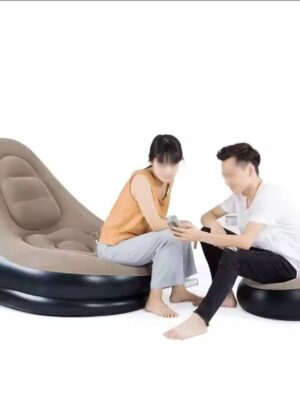 Inflatable sofa with leg rest