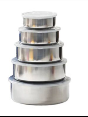 5pcs Storage Containers, Multipurpose Steel Reusable Food Storage Containers With Lids, Leak Proof And Food