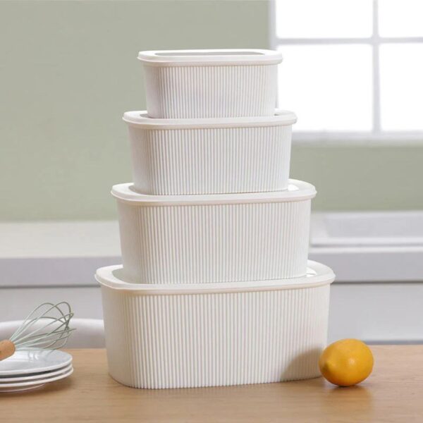 4pcs rectangular food storage container