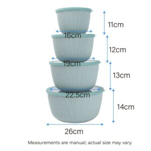 4pcs round plastic food storage with lid