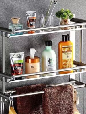 Two Layers Cosmetic & Towel Rack
