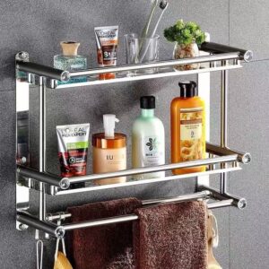 Two Layers Towel & Cosmetic Rack