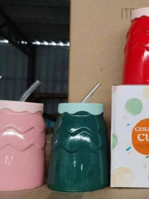 Ceramic Cup with Straw