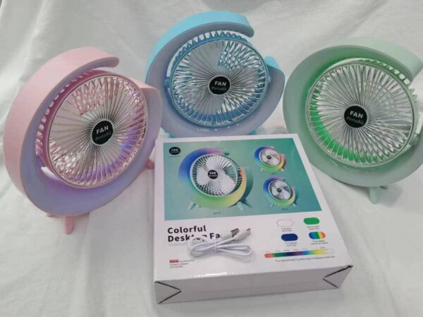 Rechargeable Colourful Desktop Fan